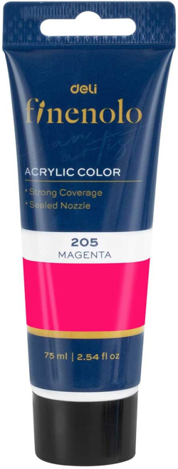 Deli Акрилна боя Finenolo, в тубичка, 75 ml, розова
