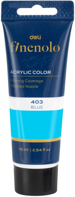 Deli Акрилна боя Finenolo, в тубичка, 75 ml, синя