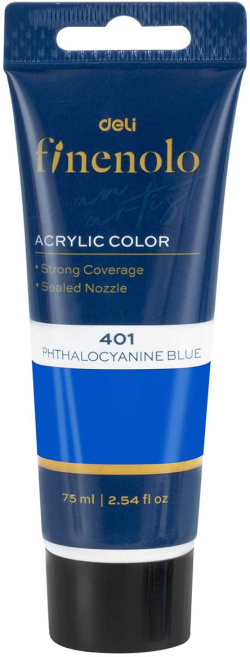 Deli Акрилна боя Finenolo, в тубичка, 75 ml, тъмносиня
