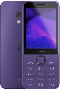 Смартфон Nokia 235 4G 2024, 2.8" TFT, 64MB, 128MB, MicroSD до 32 GB, 2MP, ВТ 5.0, Type-C, Лилав