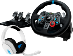 LOGITECH G29 Driving Force Racing Wheel for PS + Astro A10 - WHITE