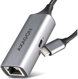 Докинг станция AXAGON ADE-TXPD, USB Type C, 10/100/100Мbps, PD 100W, Meтален корпус, Сив
