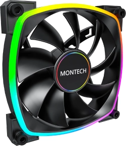 Вентилатор Montech AX140 PWM, Fan 140mm, ARGB, Черен