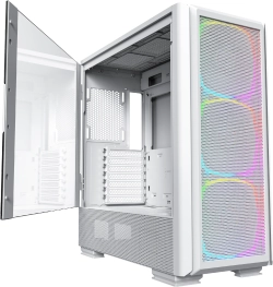 Кутия Montech SKY TWO GX, Mid-tower Case, TG, 3x140мм ARGB Fans, Бял