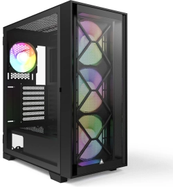 Кутия Montech AIR 1000 PREMIUM, Mid-tower Case, TG, 4x120мм ARGB Fans, Черен
