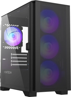 Кутия Montech AIR 100 ARGB, Micro ATX Case, TG, 4x120мм ARGB Fans, Black