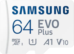 Samsung 64GB micro SD Card EVO Plus with Adapter, Class10, Transfer Speed up to 160MB-s