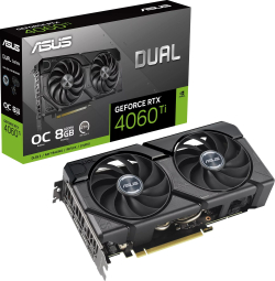 Видеокарта ASUS GeForce RTX 4060 Ti Dual EVO OC 8GB GDDR6, 1x HDMI 2.1, 3x DisplayPort 1.4a