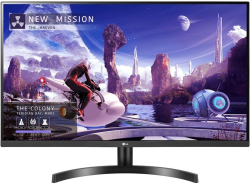 Монитор LG 32QN600P-B, 31.5" QHD, IPS, 75 Hz, 16:9, 5 ms, 350 cd/m2, 2x HDMI, 1x DP, Черен