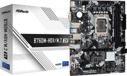 Дънна платка ASROCK MB Desktop B760M-HDV/M.2 D4 (S1700, 2x DDR4, 1x PCIe 4.0 x16, 2x PCIe 3.0 x1