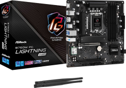 Дънна платка ASRock B760M PG Lightning WiFi, LGA1700, 4х DDR5, 2500 Mb/s, 802.11aх, MicroATX