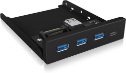 ICYBOX IB-HUB1418-i3 : 4-портов хъб, USB 3.0 1xType-C+3xType-A, за 3, 5"