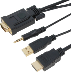 Кабел/адаптер VCom кабел HDMI M - VGA M - CG598A-1.8m