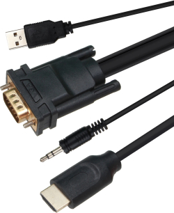 Кабел/адаптер VCom кабел VGA M - HDMI M - CG493A-1.8m