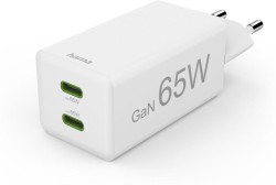 Принадлежност за смартфон HAMA Бързо зарядно 220V, 65W,  GaN, 2x USB-C, PD, 201994