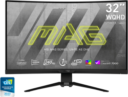 Монитор MSI MAG 325CQRXF, 31.5", Rapid VA, 240Hz, 1ms, WQHD 2560x1440, FreeSync Premium