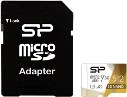 SD/флаш карта ilicon Power Superior Pro, 512GB, microSDXC, Клас 10, UHS-I, U3, V30, До 100 MB/s + SD адаптер