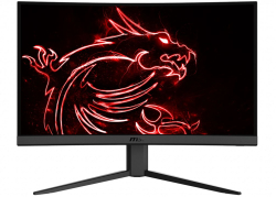 Монитор MSI G24C4 E2, 23.6" FHD, 180 Hz, 16:9, 1500R, 1ms, 2x HDMI, 1x DP, 250 cd/m2, VA, Maтов, Черен