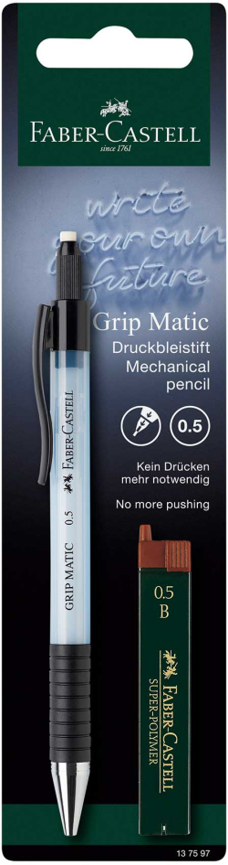 Канцеларски продукт Faber-Castell Автоматичен молив Grip Matic 1375, 0.5 mm, с мини графити, в блистер