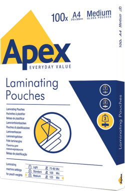 Фолио за ламиниране Apex, A4, 125 µm, 100 броя
