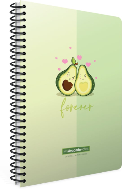 Gipta Тефтер Avocado, A6, бяла хартия, широки редове, картонена корица, 80 листа