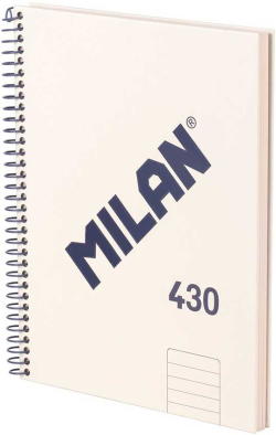 Канцеларски продукт Milan Тетрадка 1918, А5, широки редове, твърда корица, със спирала, 80 листа