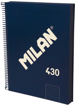 Канцеларски продукт Milan Тетрадка 1918, А4, широки редове, твърда корица, със спирала, 120 бр.