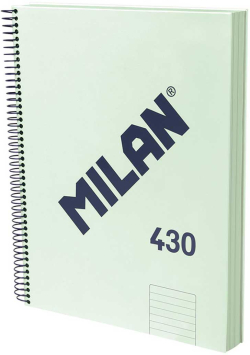 Канцеларски продукт Milan Тетрадка 1918, А4, широки редове, твърда корица, със спирала, 120 бр.