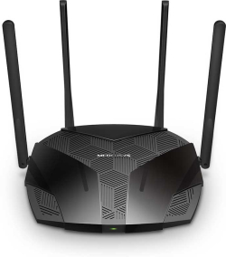 Рутер Mercusys MR80X, безжичен, Wi-Fi 6, честота 2.4-5 GHz, WPA3