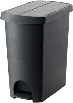  Planet Кош за отпадъци Pelican Slim, с педал, 9 L, черен