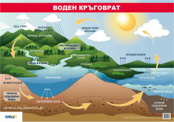 Продукт Office 1 Ученическо табло ''Воден кръговрат'', 100 x 70 cm