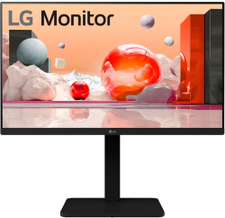 Монитор LG 24BA550-B, 23.8" FHD, IPS, 100 Hz, 200 cd/m2, 16:9, 5 ms, HDMI, VGA, DP, 2x 2W, Черен