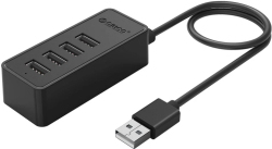 USB Хъб Orico хъб USB2.0 HUB 4 port - USB-Micro USB input, Black - W5P-U2-100-BK-EP