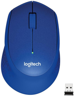 Мишка LOGITECH M330 Silent plus Wireless, 1000 dpi - Синя