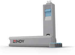 Продукт LINDY LNY-40465 :: Система за заключване на USB Type-C портове, син 1 ключ