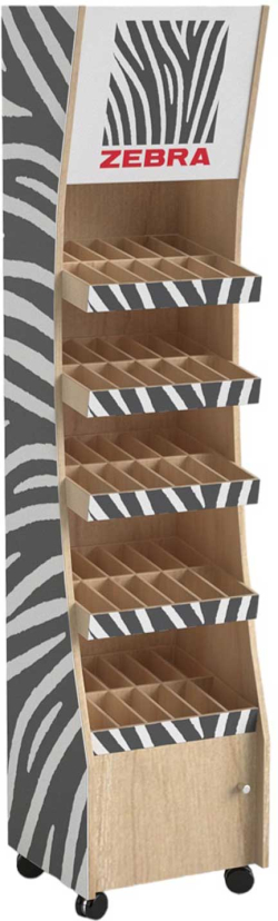 Zebra Дисплей, голям, дървен, 43 х 30 х 200 cm