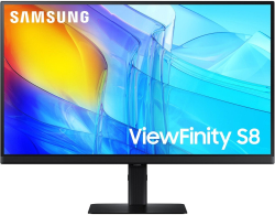 Монитор Samsung ViewFinity S8 S80D, 32", 4К UHD, IPS, 60Hz, 350cd/m2, 5 ms, HDMI, DP, USB 3.0, Черен