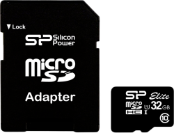 SD/флаш карта Silicon Power Elite, 32 GB, microSDXC, UHS-1, До 85 MB/s, Клас 10, U1, + SD адаптер