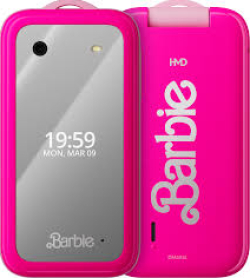 Смартфон HMD Barbie Phone, 1.77" QQVGA, 2.8" QVGA, 5 MP, BT 4.2, USB Type-C, 1450 mAh, KaiOS, Розов