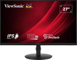 Монитор VIEWSONIC VA2708-HDJ - 27” IPS панел, 1920 x 1080 Full HD, 16:9, 5 ms., 100 Hz, 250 cd/m², Черен