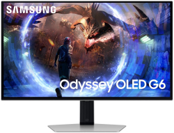 Монитор Геймърски Samsung Odyssey OLED G6 G60SD, 27" 2560 x 1440, OLED, 360 Hz, 250 cd/2, 0.3 ms, HDMI, DP, USB