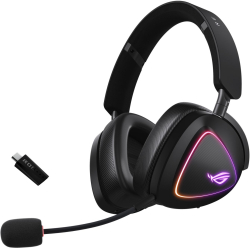 Слушалки ASUS ROG Delta II, Over-Ear, Bluetooth, Wi-Fi, Микрофон, 50 мм, 32Ω, 1800 mAh, Черен