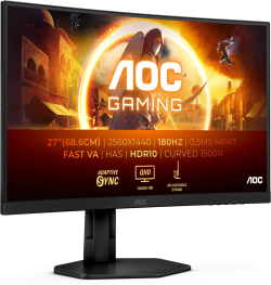 Монитор Геймърски монитор AOC C27G4ZXU 27", VA, 280 Hz, 2x 2W, 2x HDMI, DP, 4x USB, матов екран, черен