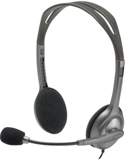 Слушалки СЛУШАЛКИ LOGITECH H110 -  Wired - Silver - P№ 981-000271