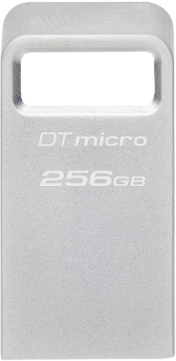 USB флаш памет Kingston DataTraveler Micro, 256GB, до 200MB/s, USB 3.2 Gen 1, Метален корпус, Сребрист