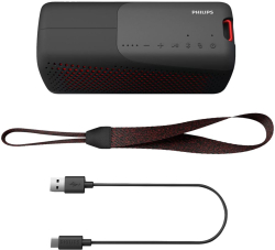 PHILIPS Bluetooth безжична портативна колонка с микрофон, акумулаторна батерия, Черен