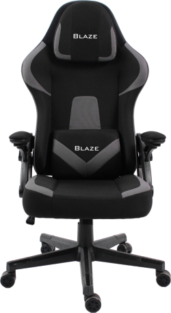 Геймърски стол RFG Blaze, текстил, Butterfly механизъм, полипропиленова основа, до 130 kg, черно-сив