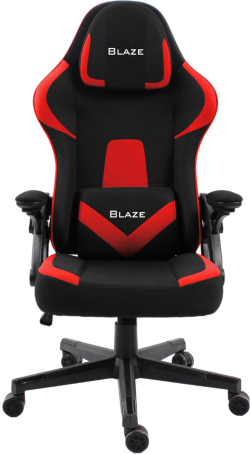Геймърски стол RFG Blaze, текстил, Butterfly механизъм, полипропиленова основа, до 130 kg, черно-червен