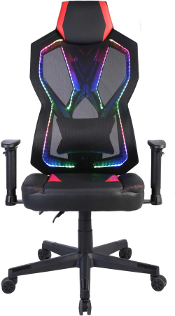 Геймърски стол RFG Viper, екокожа и меш, полиамидна основа, до 130 kg, черно-червен