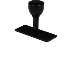 Дръжка за печат, правоъгълна, пластмасова